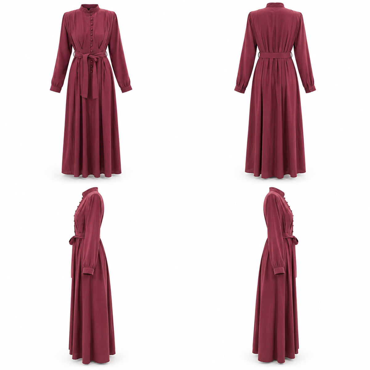ELARA DRESS-Burgundy