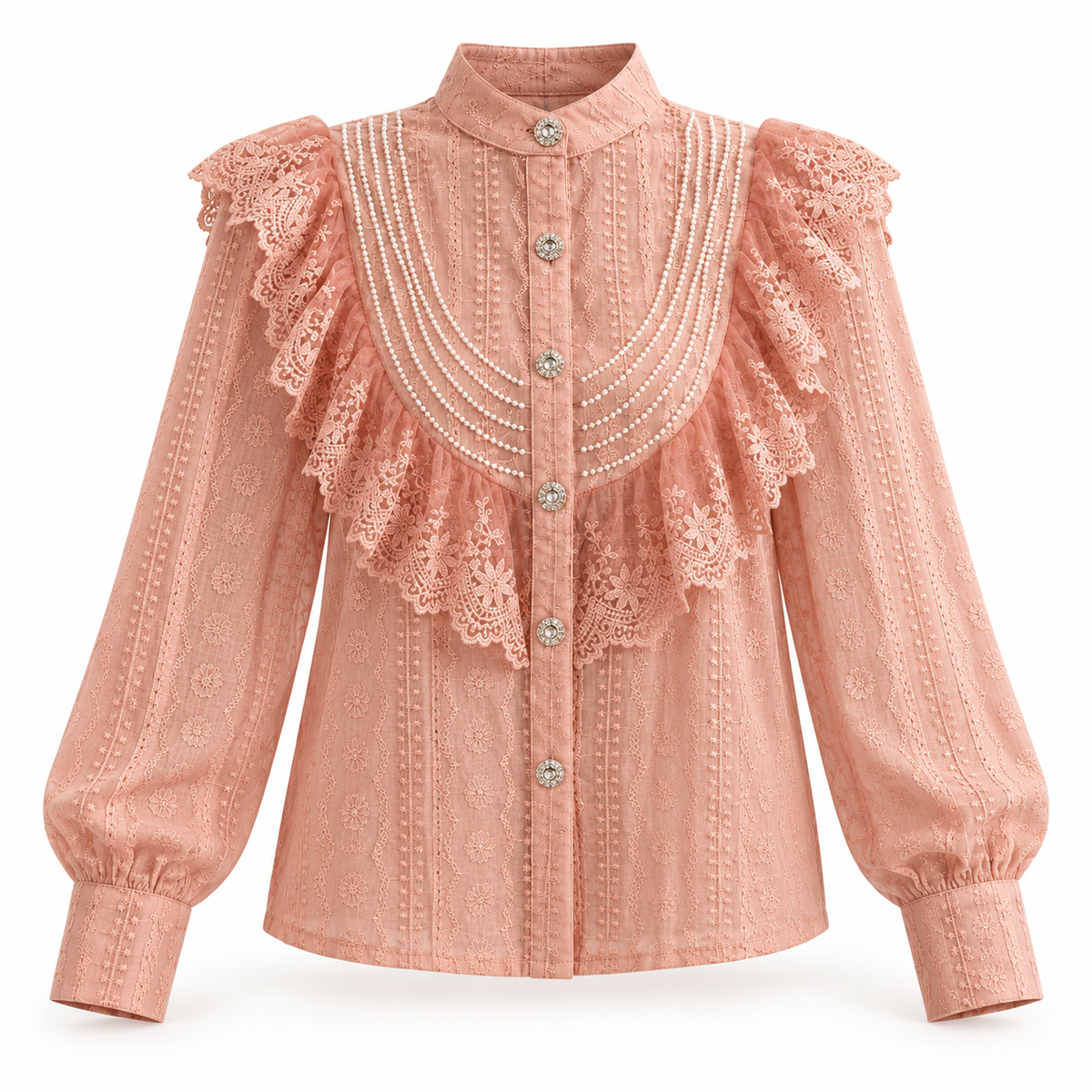ROSELLE LACE SHIRT PEACH