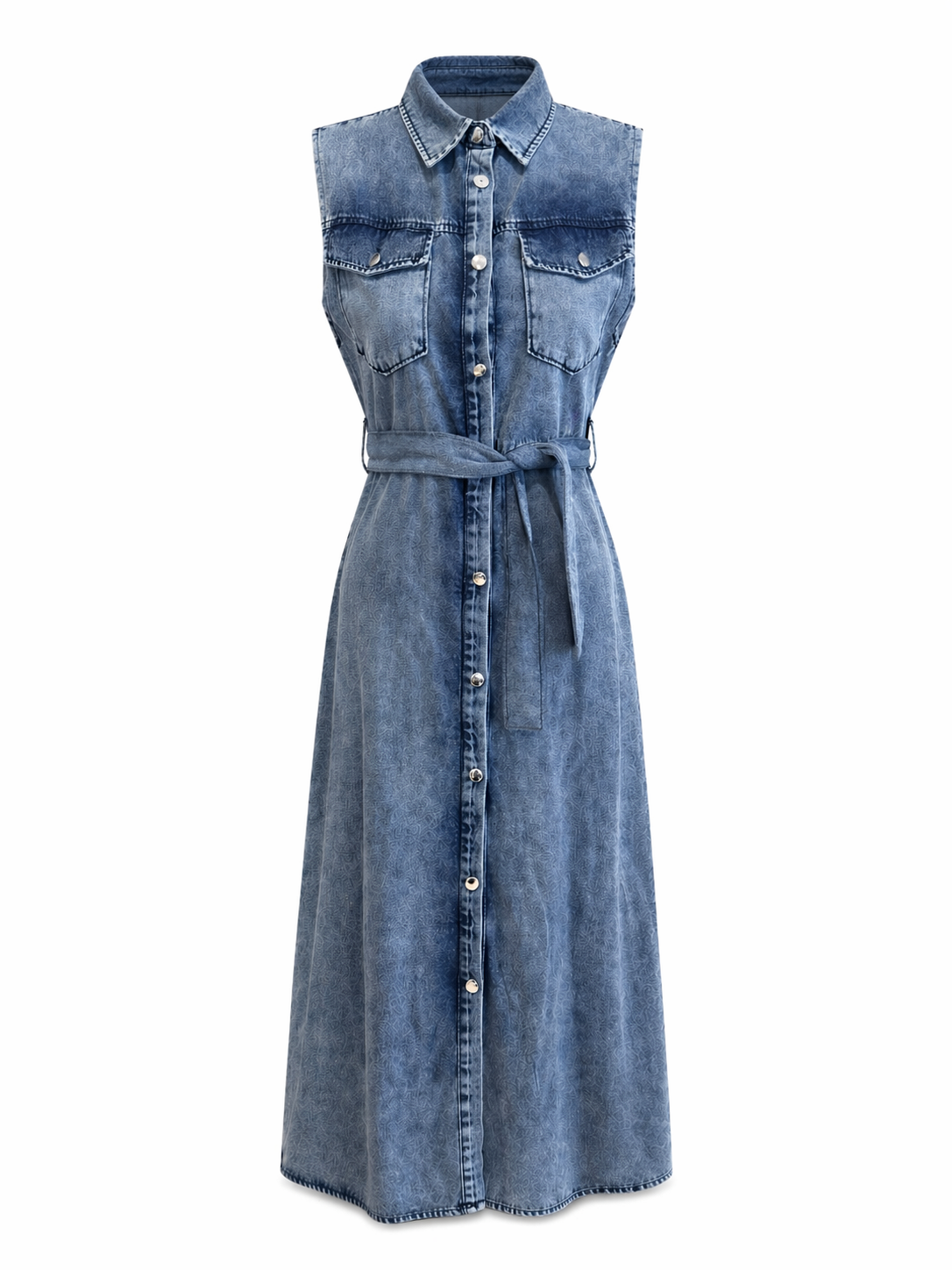 Jeans Long Vest With Belt