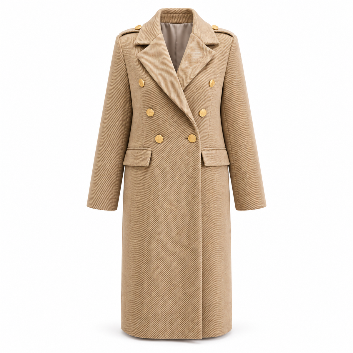 AUREL LONG COAT DARK BEIGE