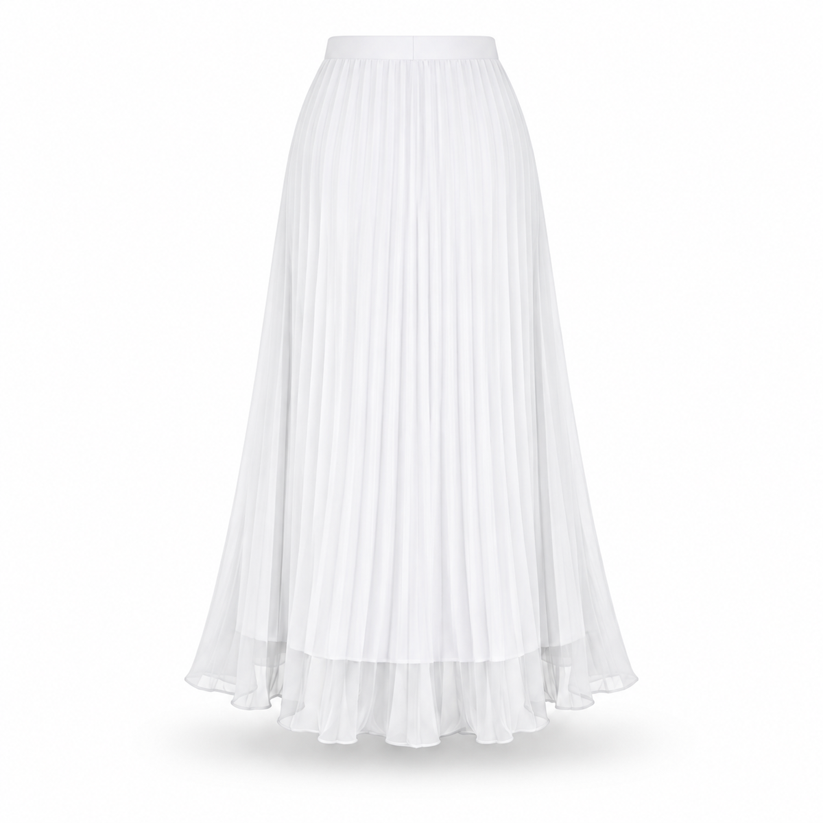 White Twirl Plisse Skirt