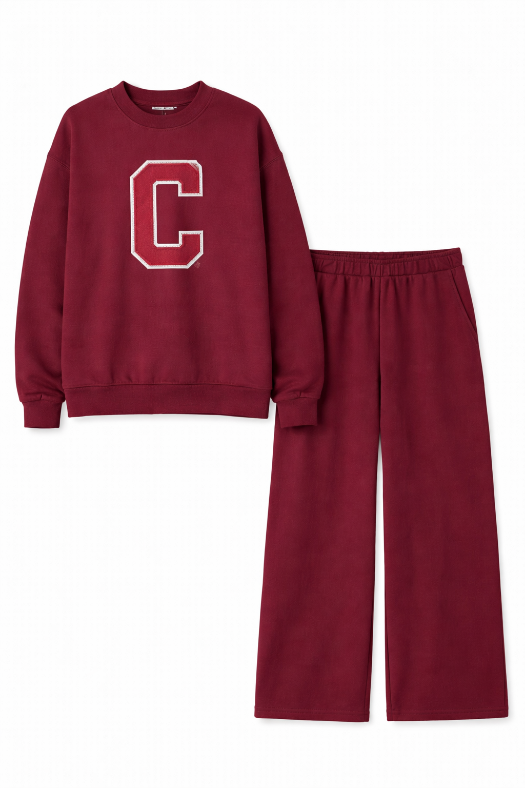 Bordeaux With Letter Design Cotton Set
