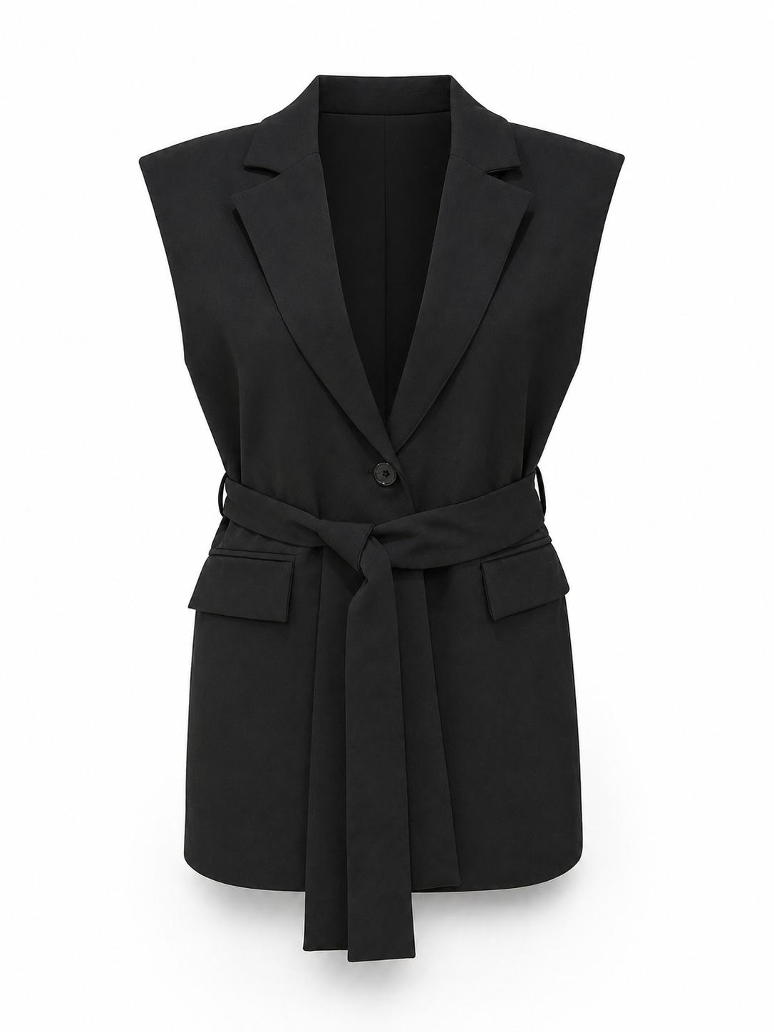 Black Crep Vest