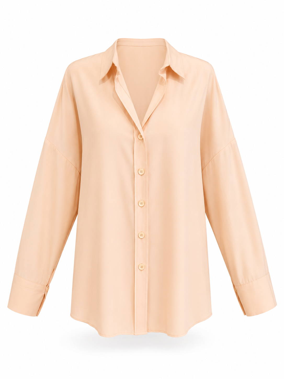 Salmon Poplin Buttoned Shirt