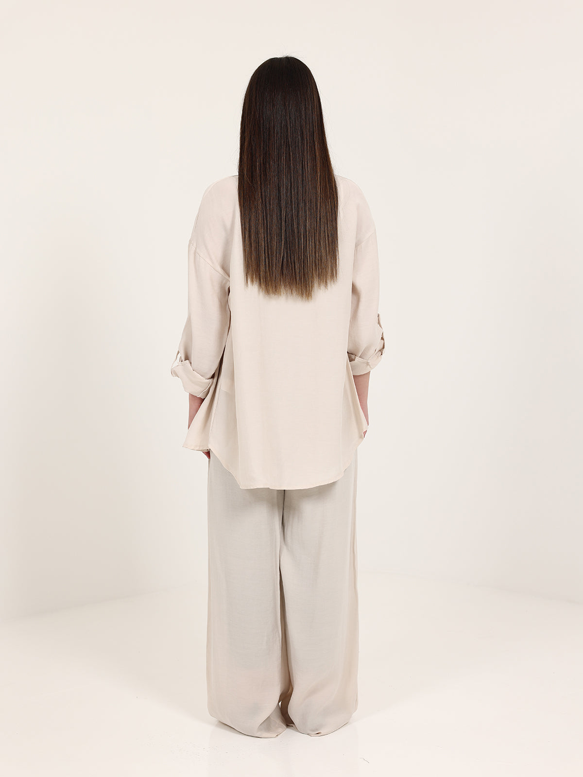 Beige High-Low Hem Modal Set
