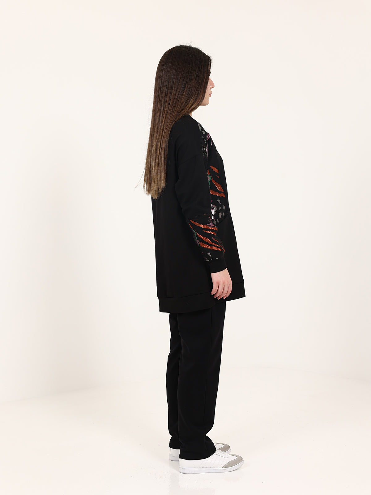 Black and Pink Lurex Cotton Set