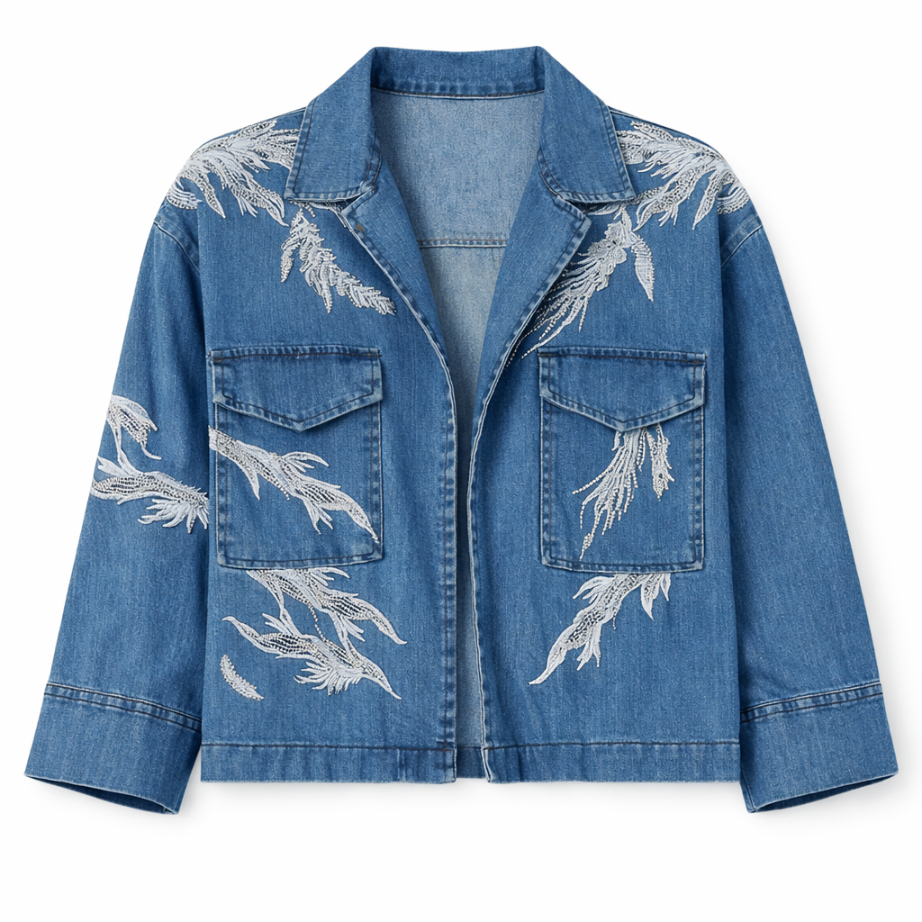Embroidery Jacket Dark Jeans