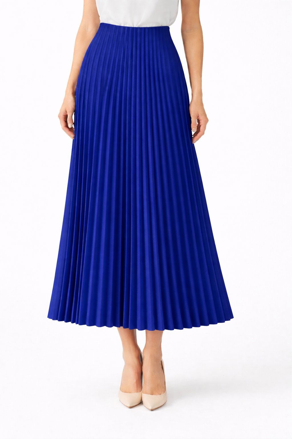 Royal Blue Plisse Skirt