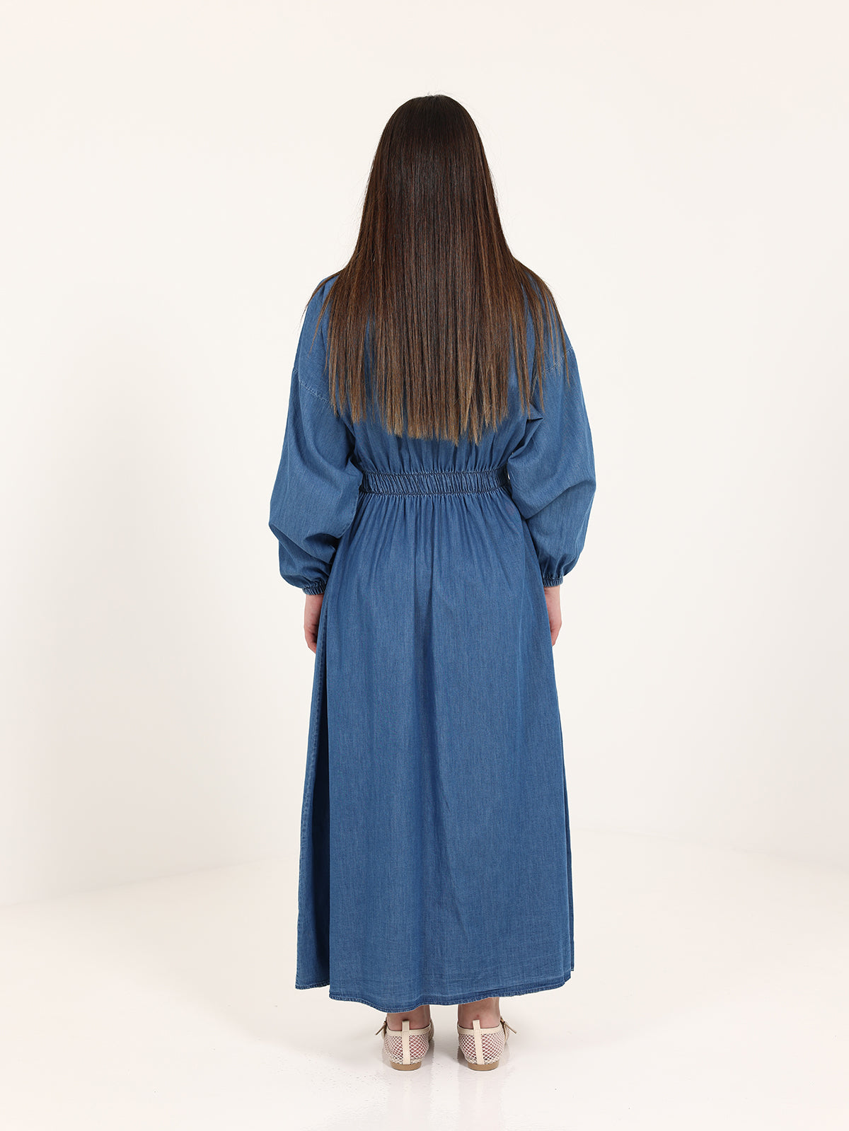 Dark Jeans Dress with Buttons