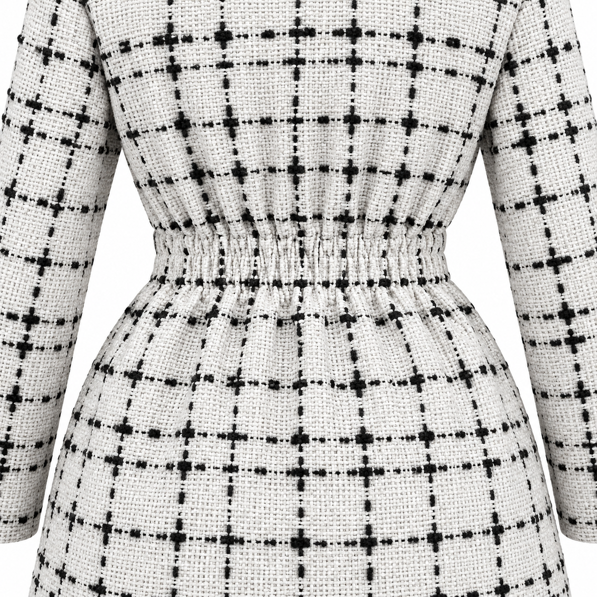 White Elodie Belted Tweed Shirt