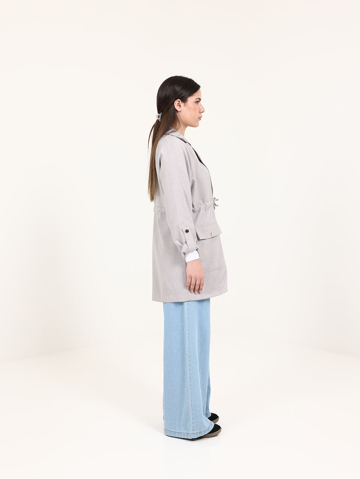 Gray Urban Waist Blazer