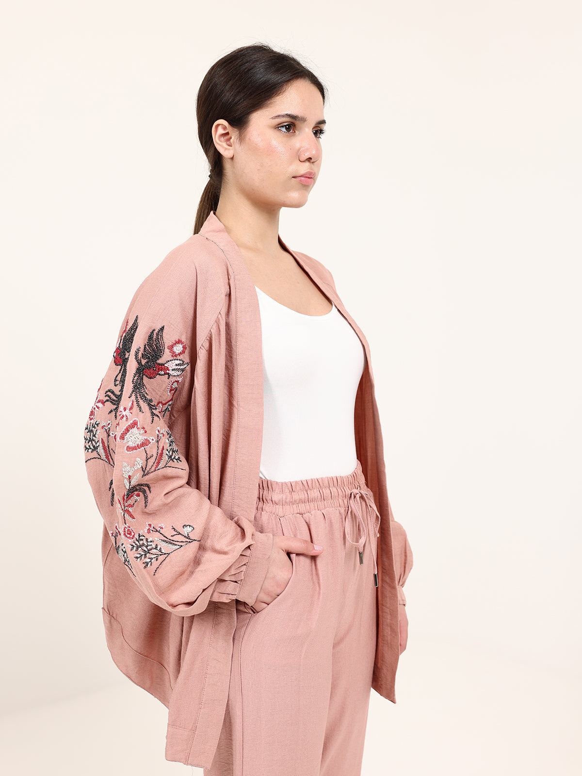 Pudra Linen Embroidered Set