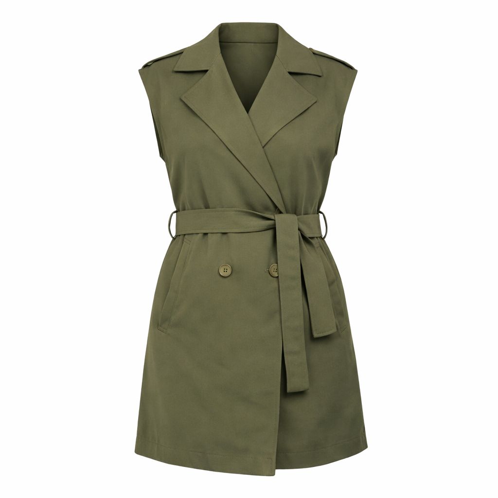 Long Olive Green Vest