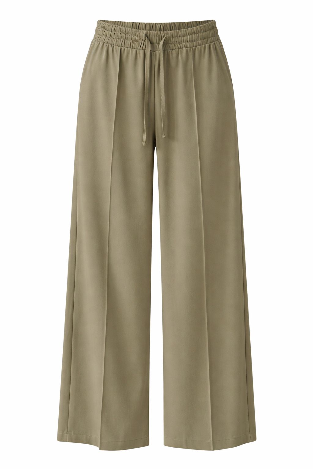 Dusty Olive Wide-Leg Drawstring Pants
