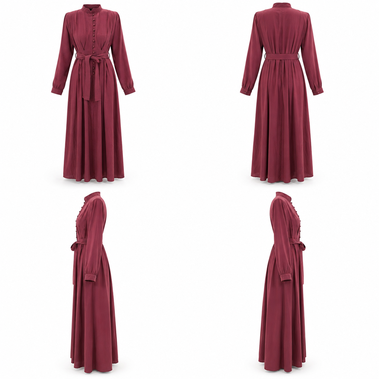 ELARA DRESS-Burgundy