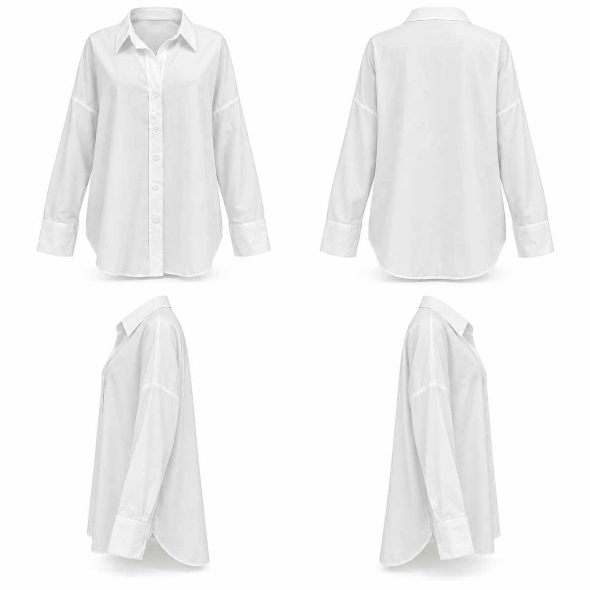 Off White Poplin Buttoned Shirt