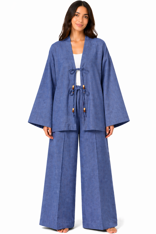 Blue Linen Wabi Set