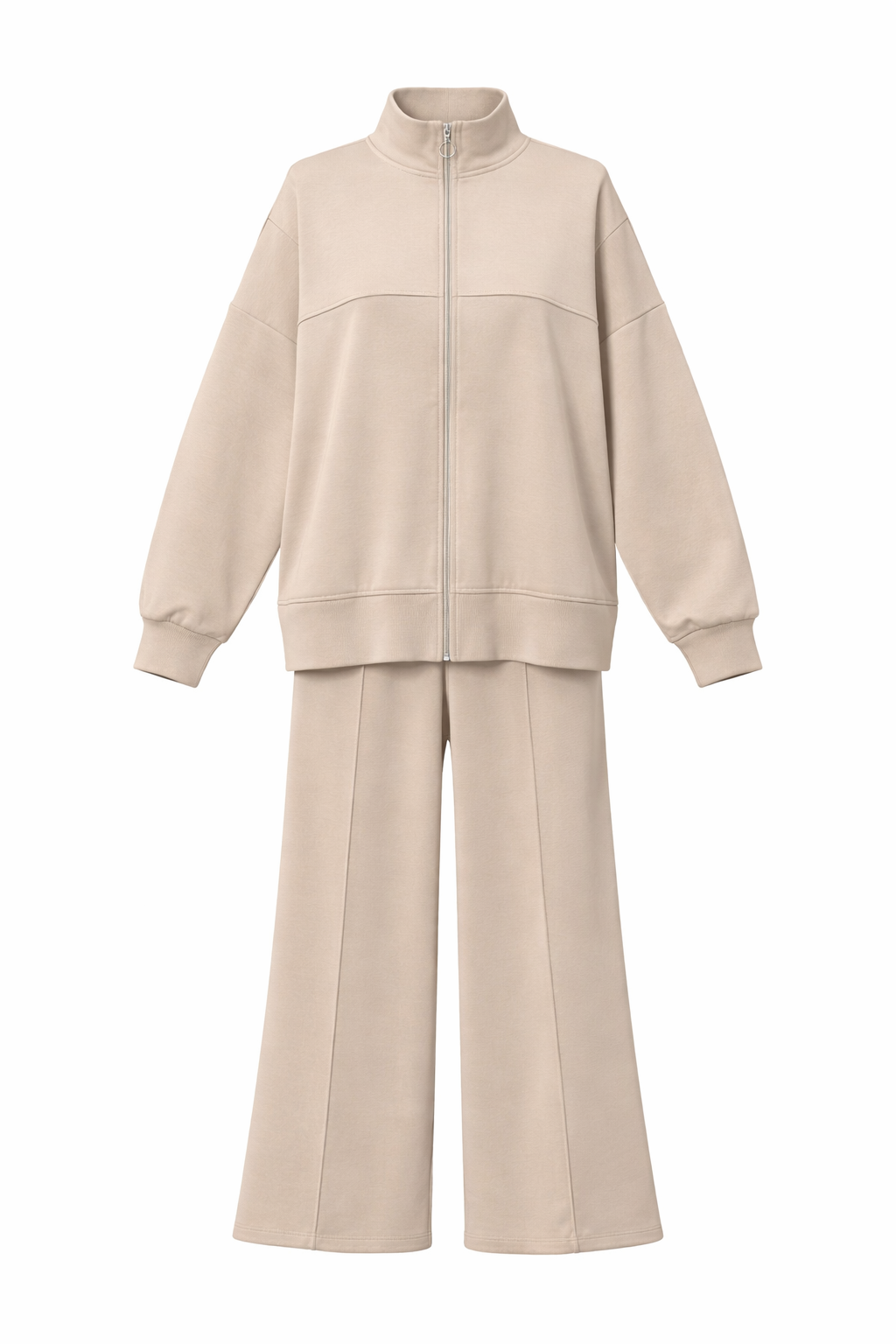 Beige Cotton With Zipper Set