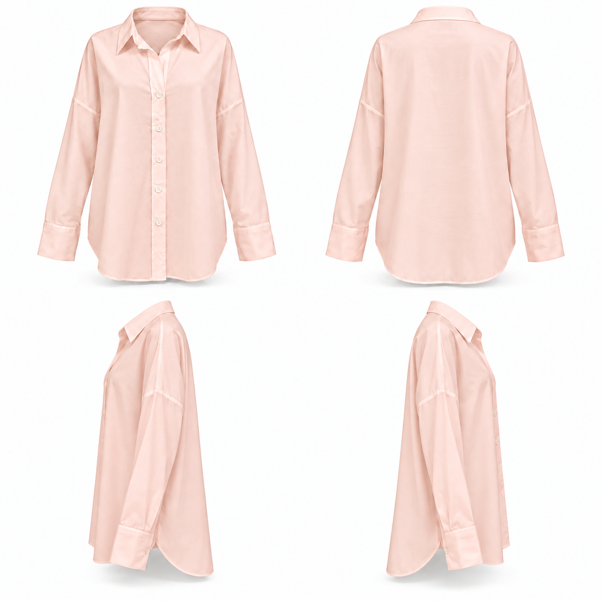Salmon OVERSIZED Poplin Buttoned Shirt