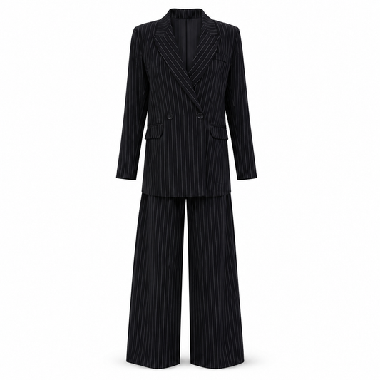 ELVANNE STRIPED SET BLACK