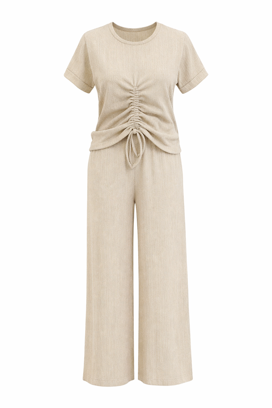 Butterfly T-Shirt Set Beige