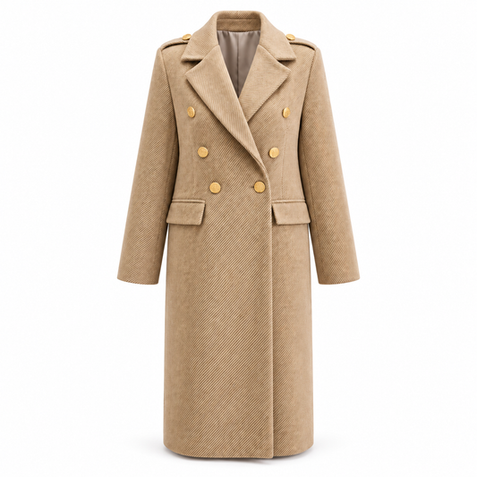 AUREL LONG COAT DARK BEIGE