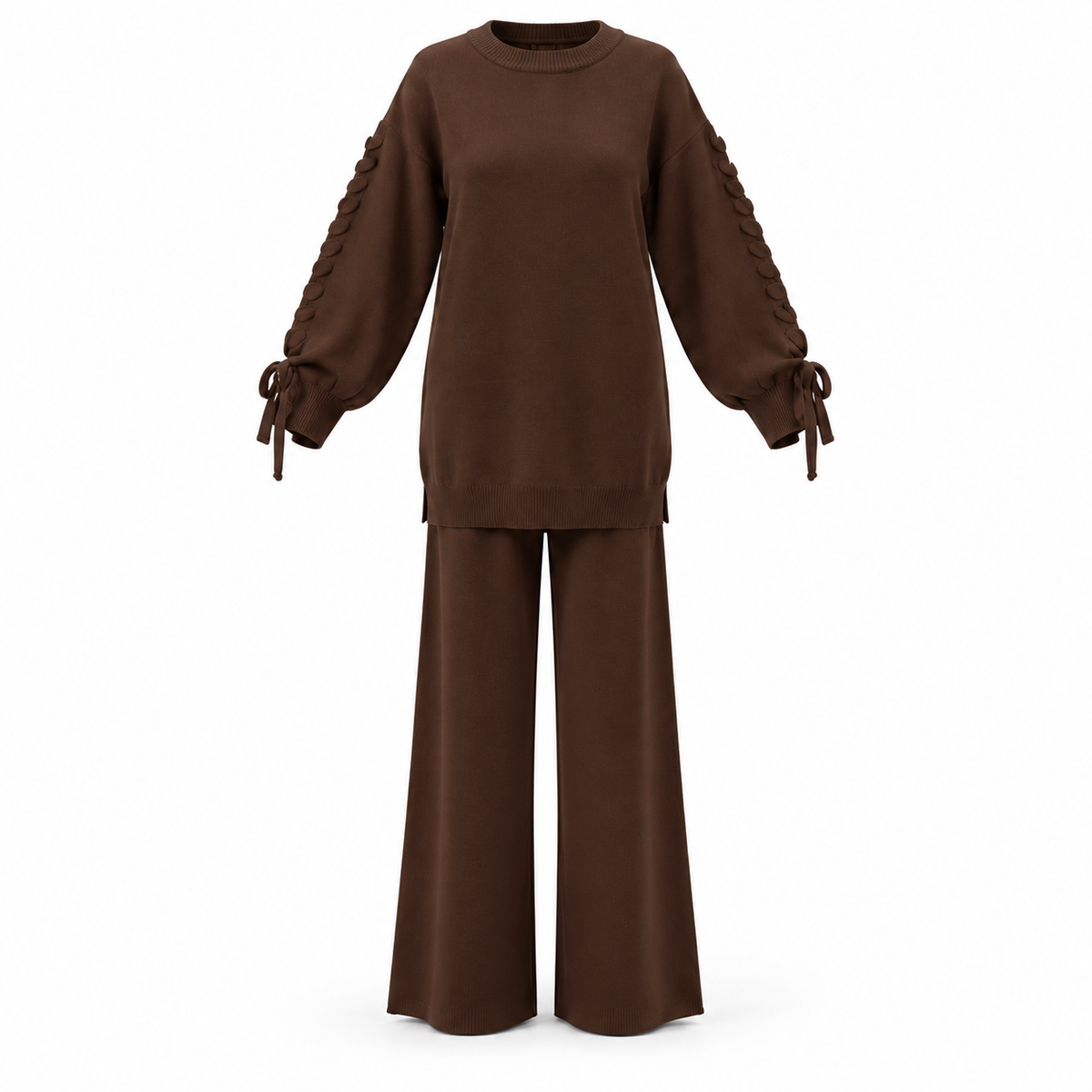 VELMIRA BROWN KNIT SET