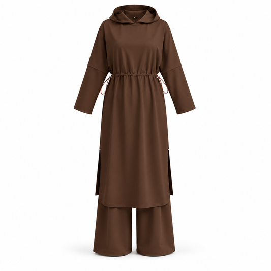 VEYRA HOODED SET BROWN