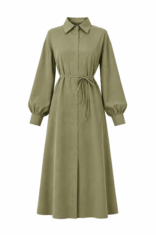 Elyanne Long Shirt Olive Green