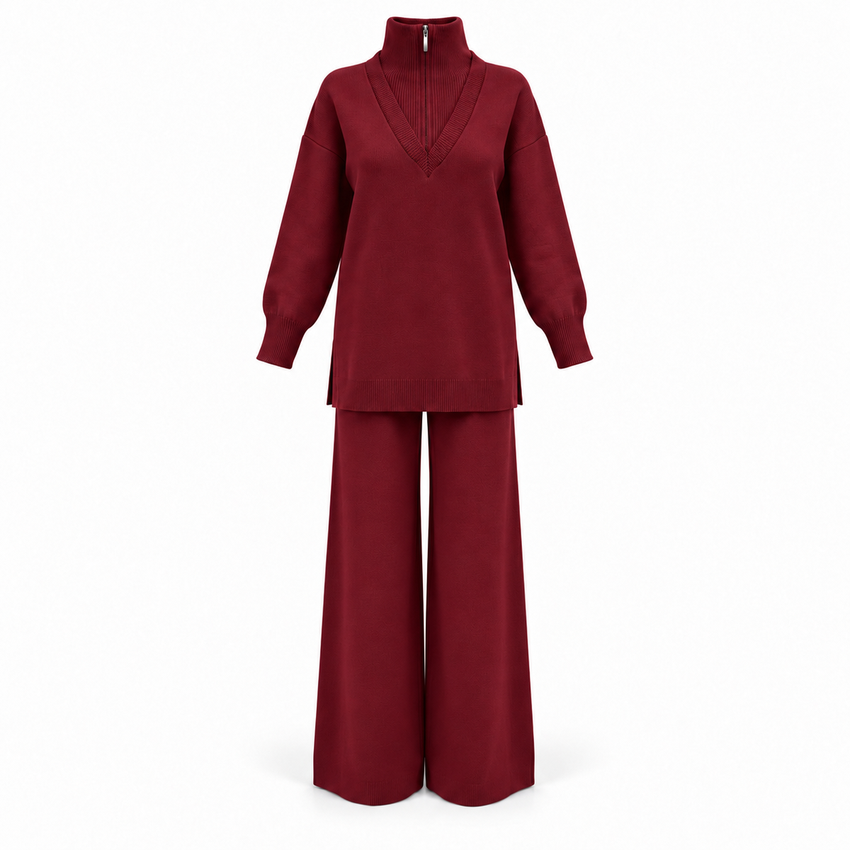 Vellora Knit Burgandy Set