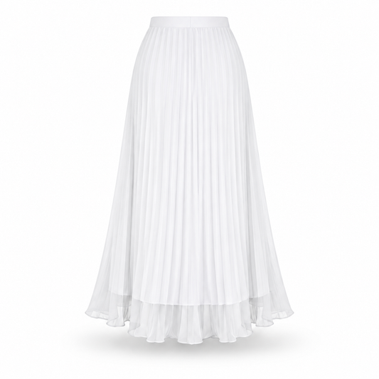 White Twirl Plisse Skirt