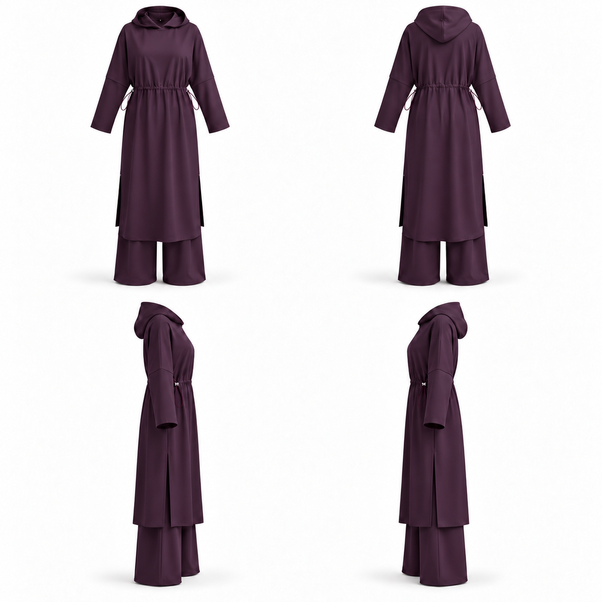 VEYRA HOODED SET AUBRGINE