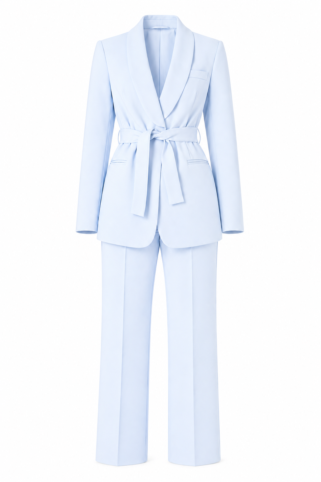 Baby blue Classic Crep Blazer Set