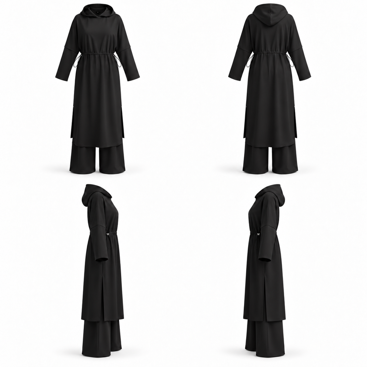 VEYRA HOODED SET BLACK