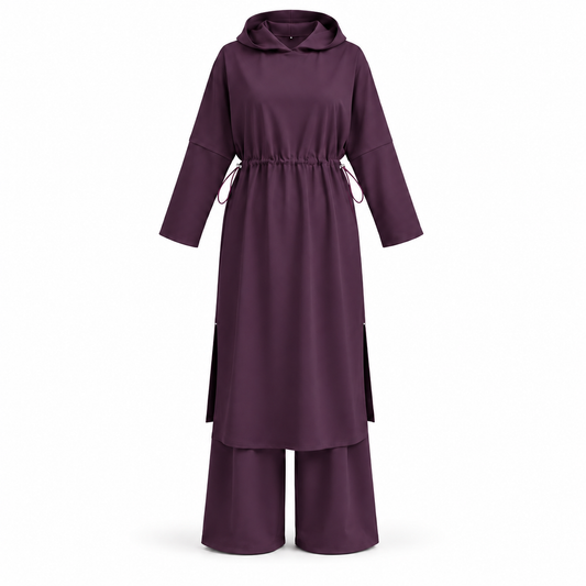 VEYRA HOODED SET AUBRGINE