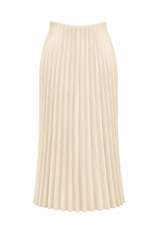 Beige PlissÃ© Skirt