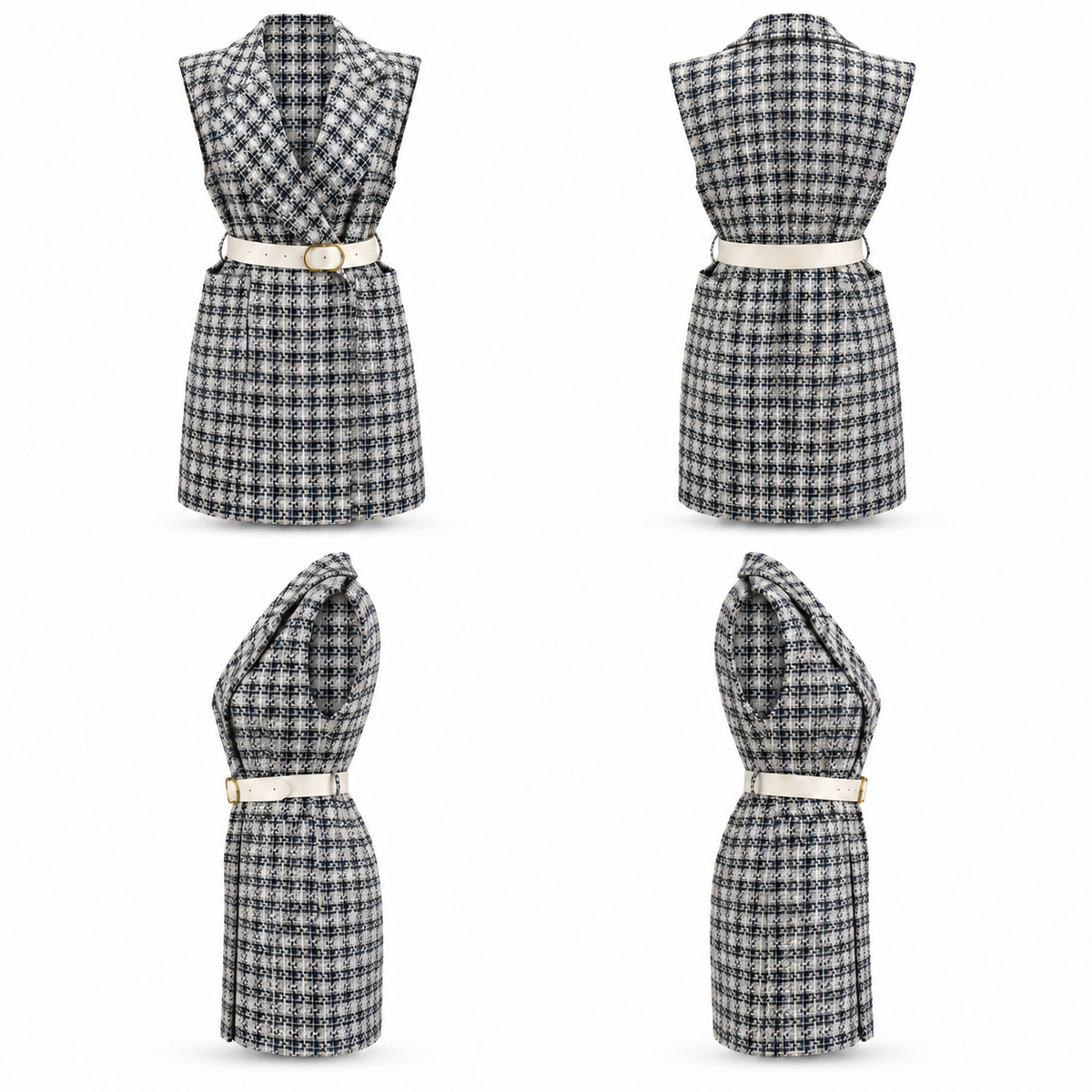 Céleste Tweed Vest (Navy)