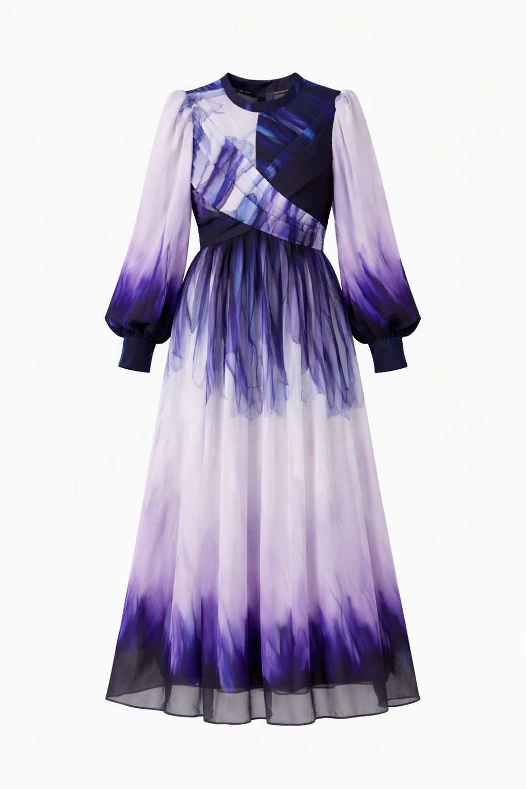 Purple Printed Chiffon Dress