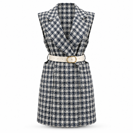Céleste Tweed Vest (Navy)