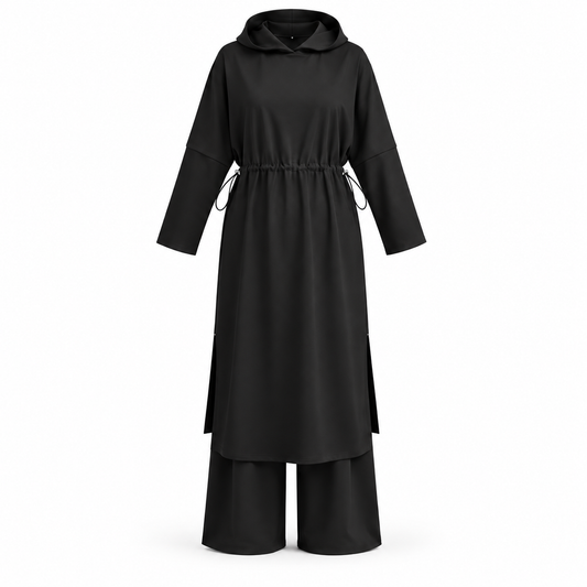 VEYRA HOODED SET BLACK