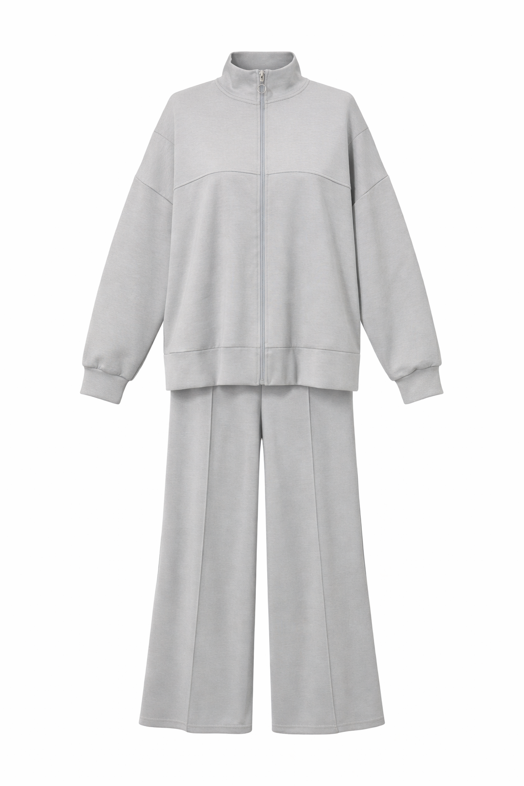 Light Grey Cotton With Zipper Set