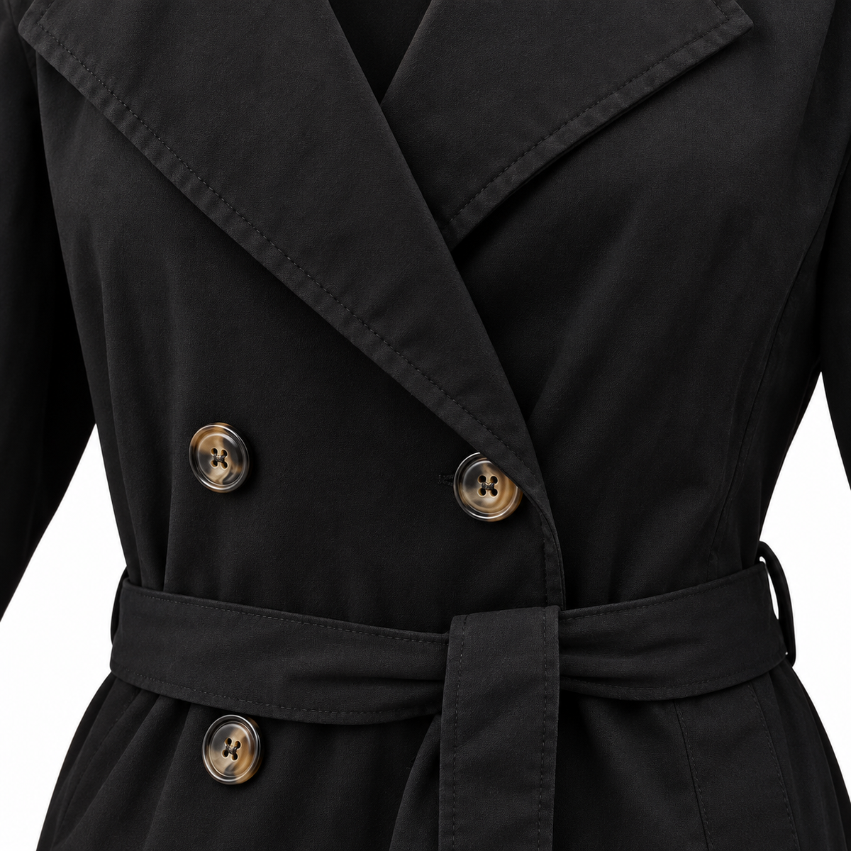 BLACK VALEN COTTON TRENCH COAT