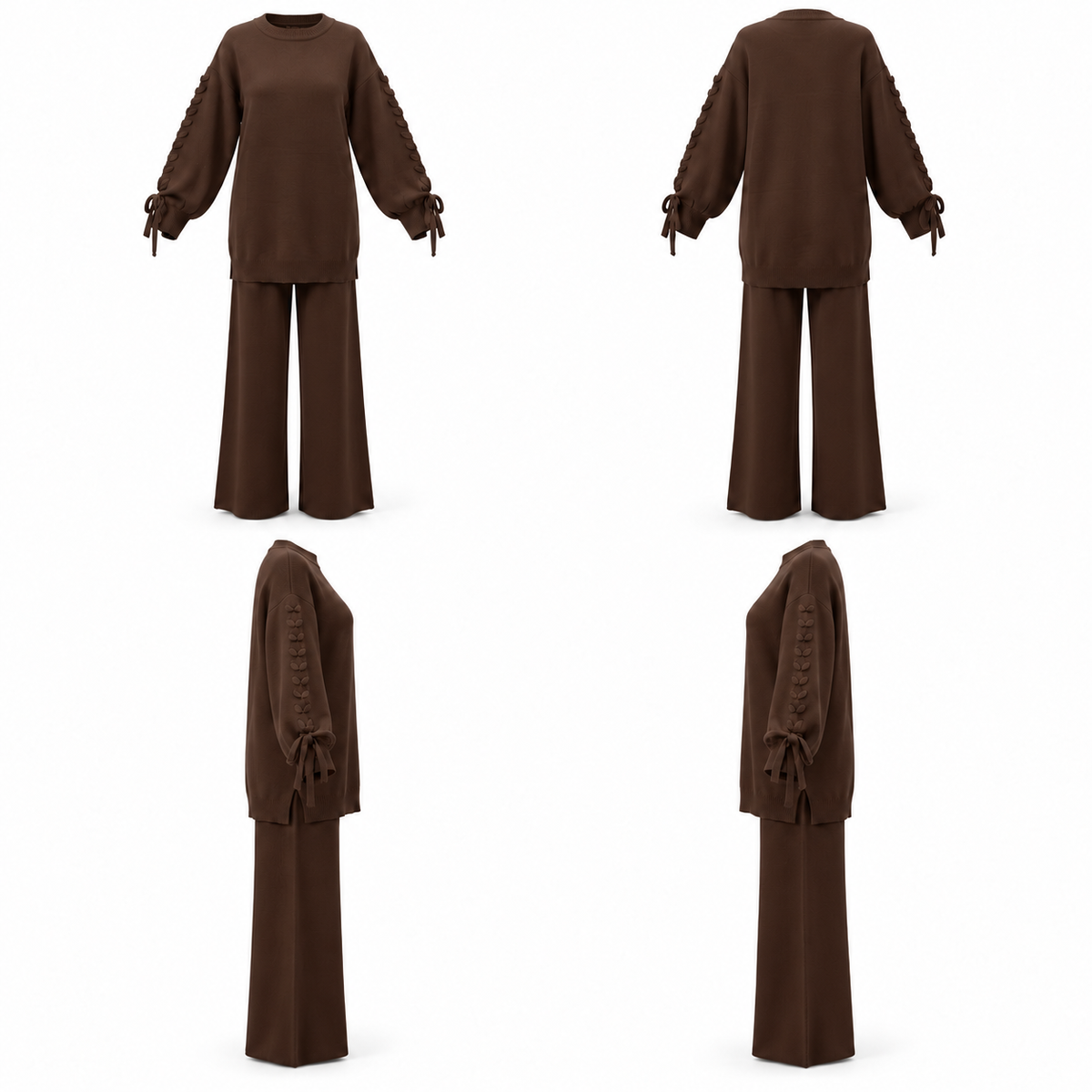 VELMIRA BROWN KNIT SET