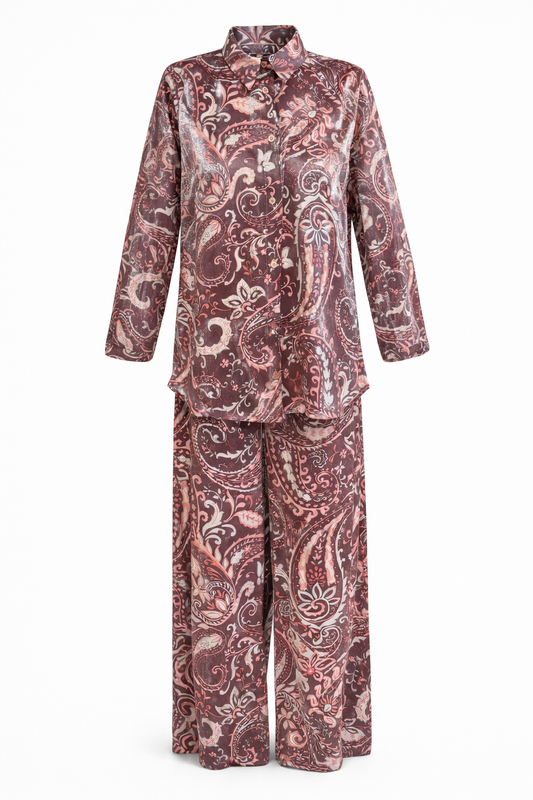 Rosewood Shiny Paisly Set