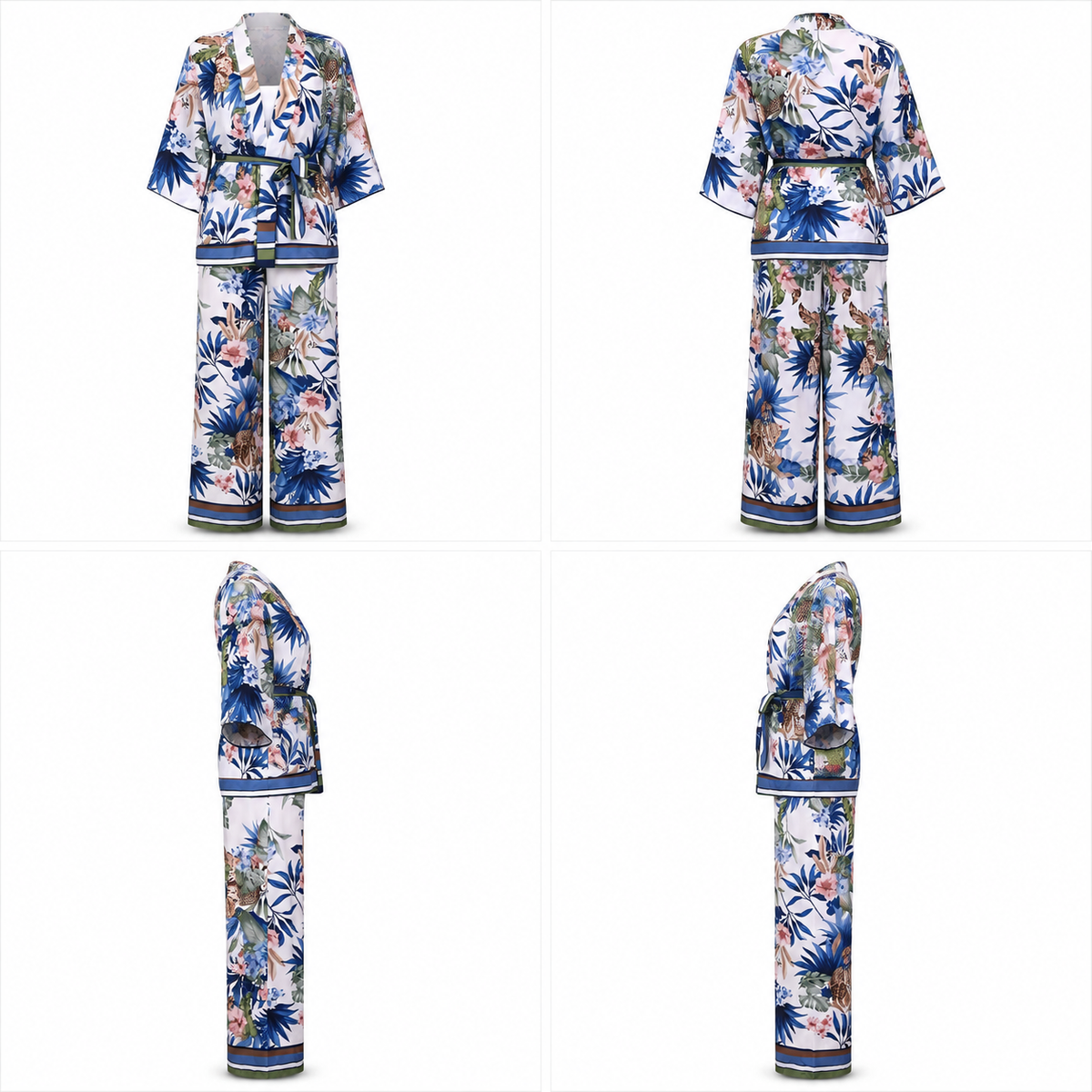 Navy Jungle Satin Set