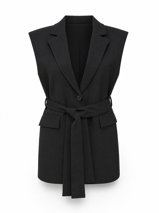 Black Crep Vest