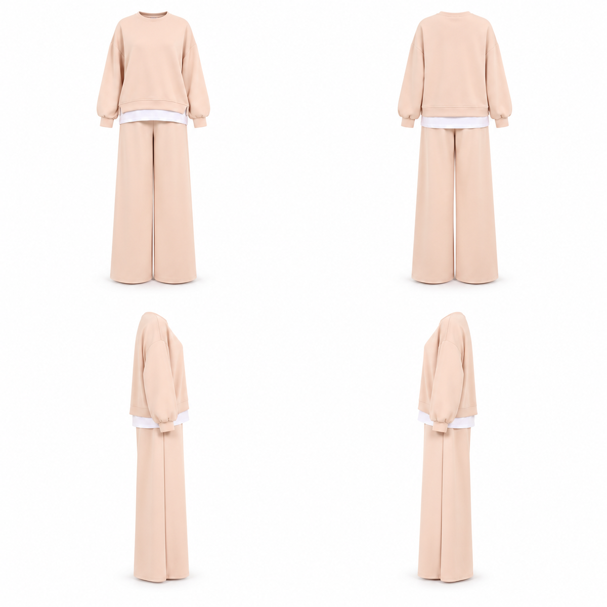 Salmon Pink Cotton Plain Set with Extension