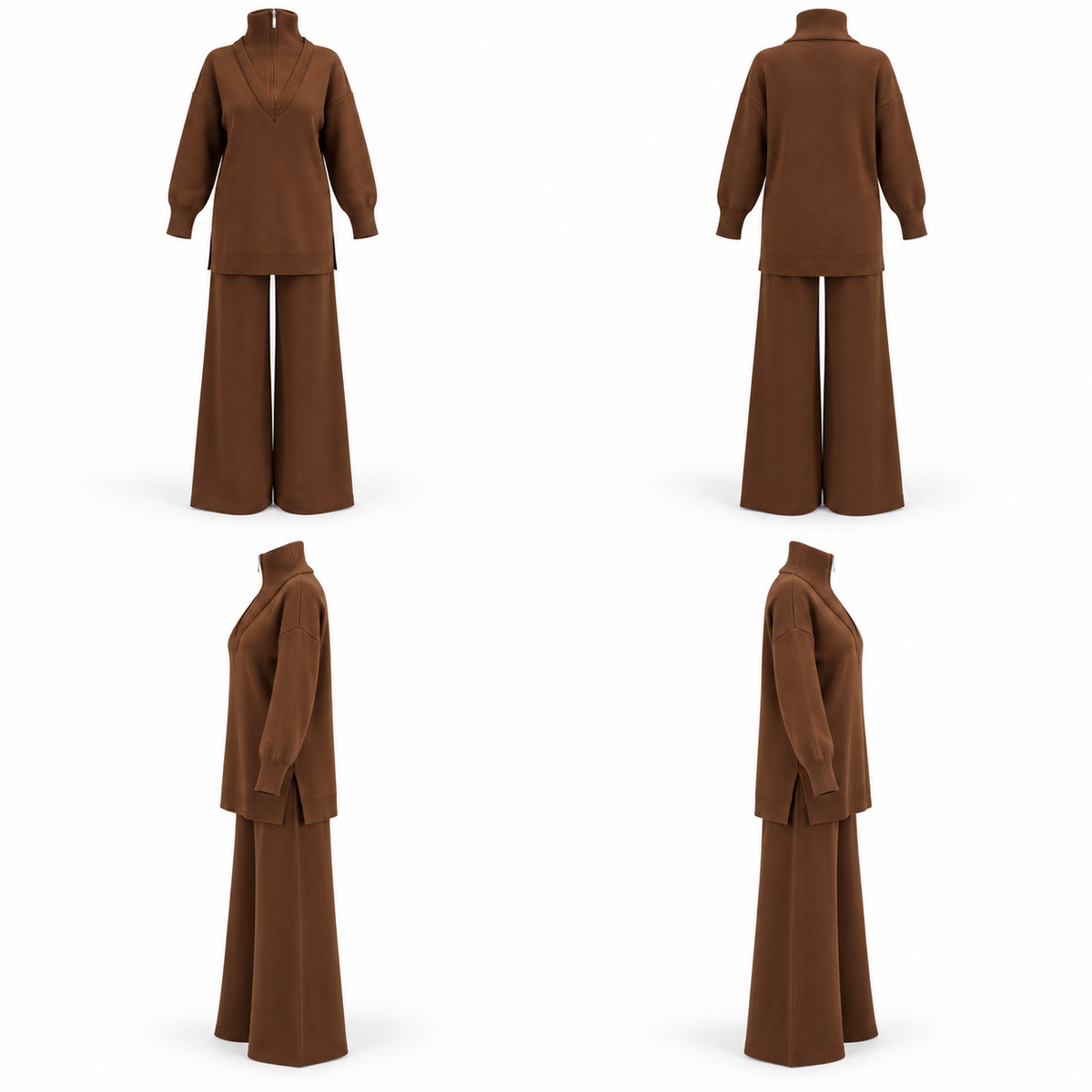 Vellora Knit Brown Set