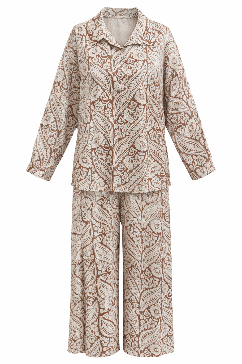 Beige Shiny Paisley Set