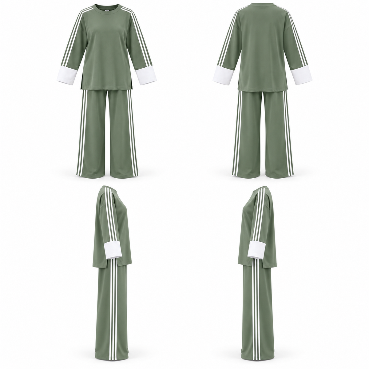 NEVELLE  DUSTY GREEN  COTTON SET